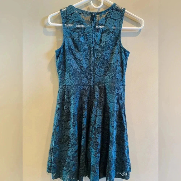 ZUNIE EUC GIRLS BLUE SLEEVELESS DRESSES SPRING SUMMER WEDDING HOLIDAY SIZE 14 - Picture 4 of 4
